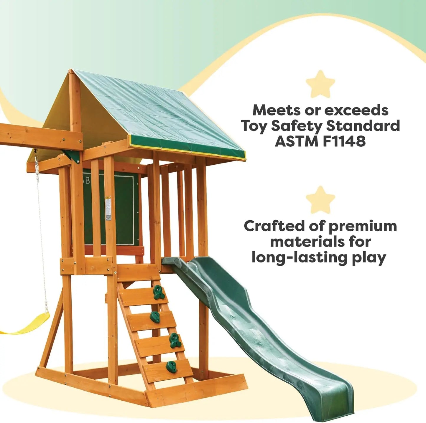 Appleton Wooden Swing Set For Backyard Play Outdoor Playground Gear