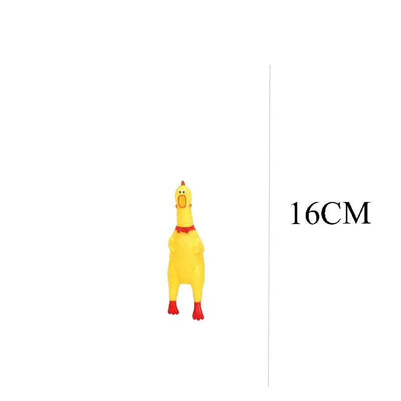 DKSTINYE Squeaky Screaming Chicken Pet Toy Rubber Chew