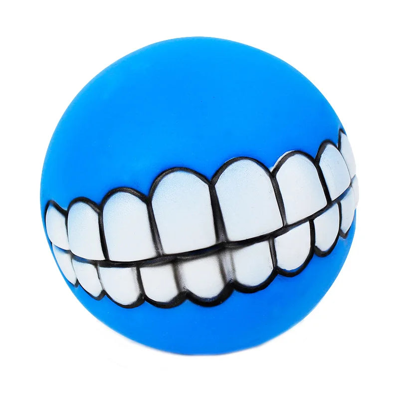 Pawstrip Rubber Squeaky Dog Toy Ball Bite Resistant Chew Toy