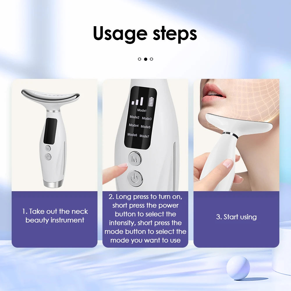 Hailicare LED Face Neck Beauty Device With Vibration Massage