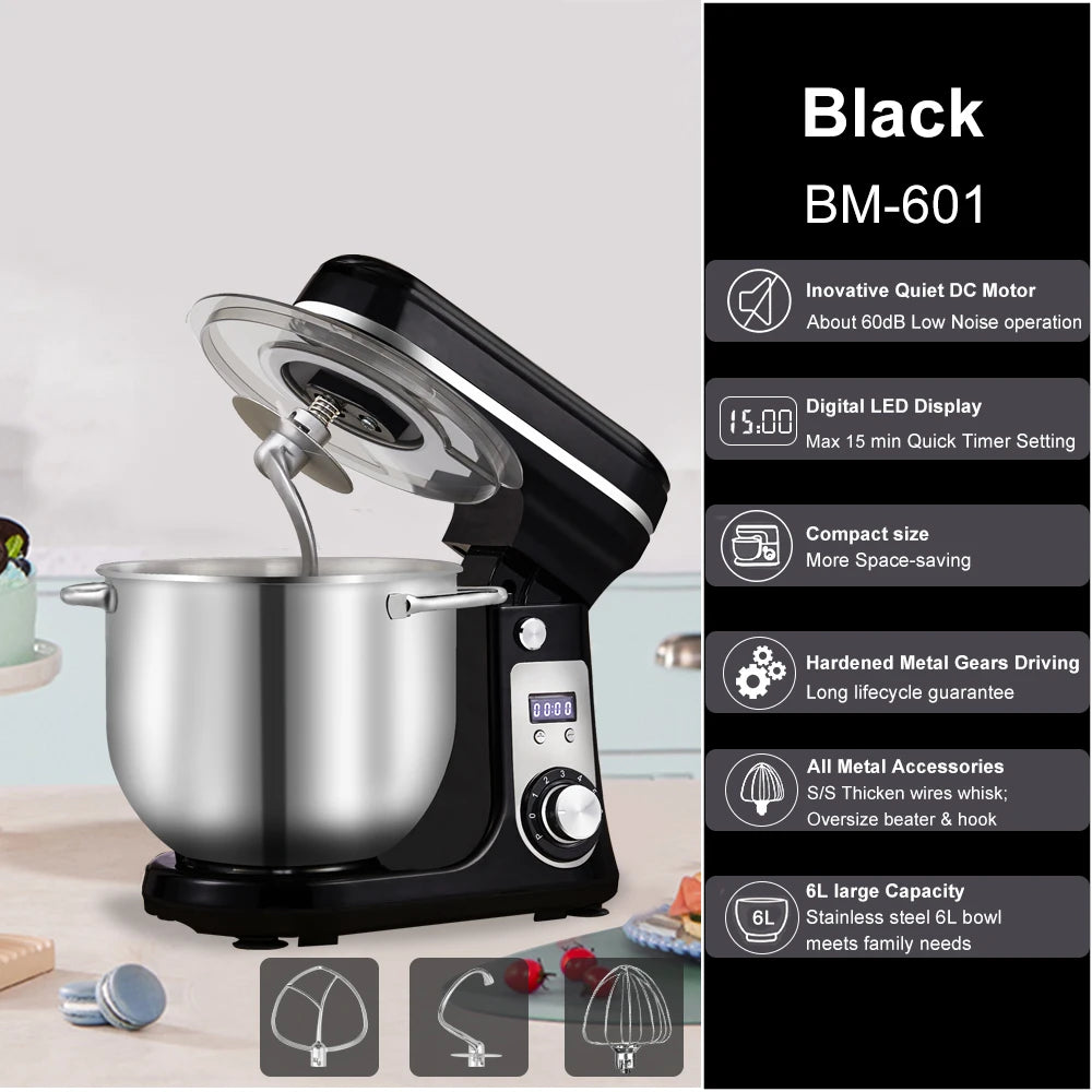Biolomix Stand Mixer 6 Speed 1200W With Dough Hook