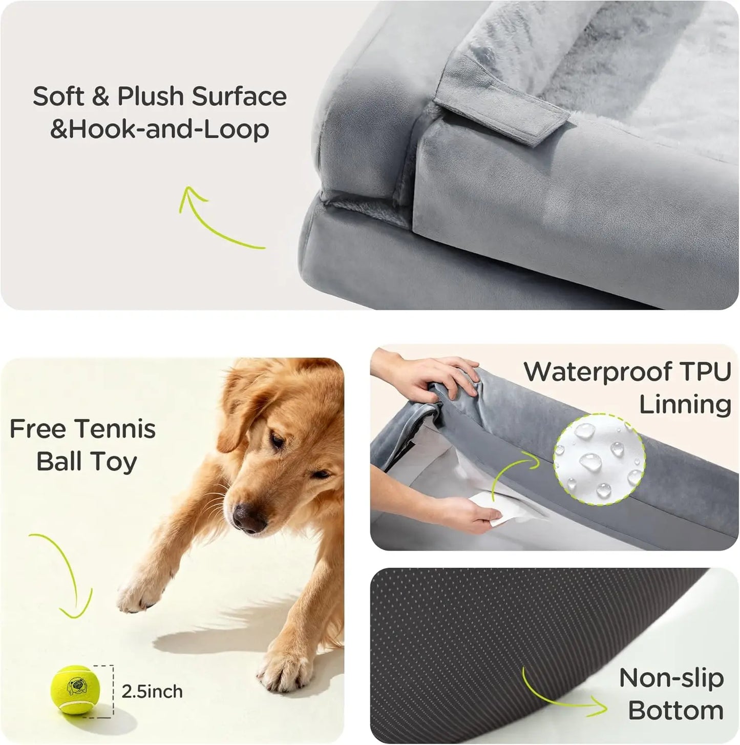 Orthopedic Dog Bed Waterproof Memory Foam With Washable Cover