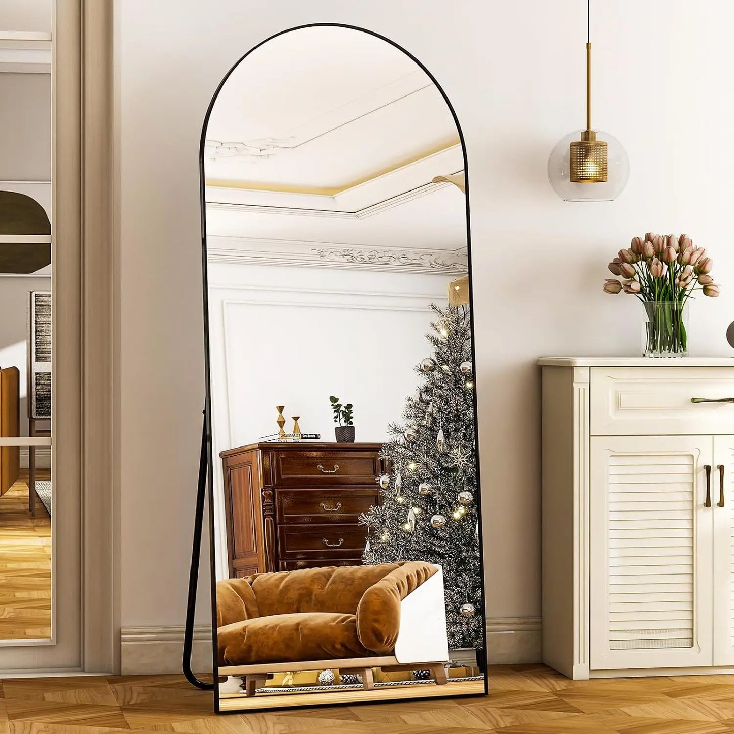 HARRITPURE Floor Mirror With Aluminum Frame For Living Room