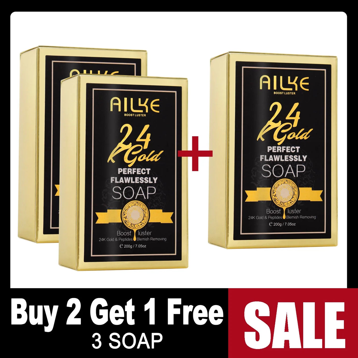 AILKE 24K Gold Collagen Cream Skin Care Set For Whitening