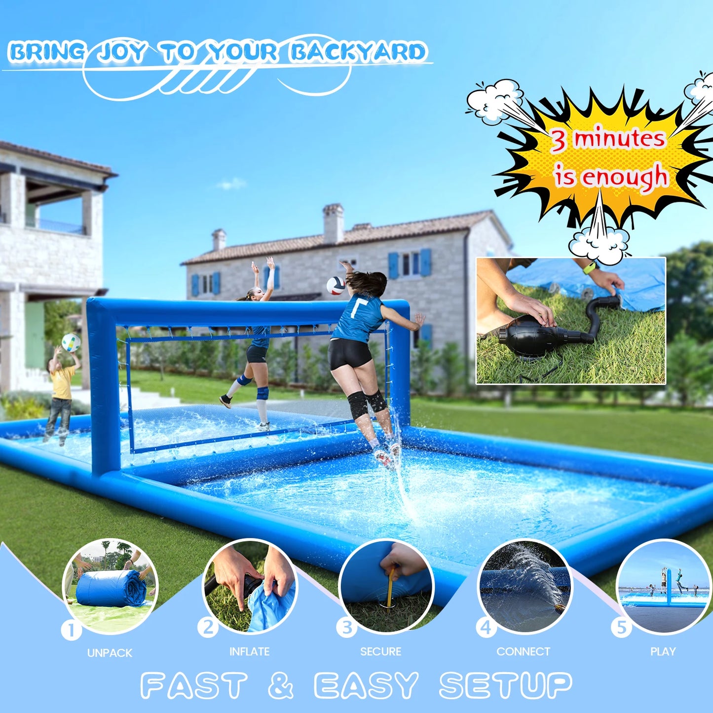 RTS Inflatable Outdoor Water Volleyball Court For Pools