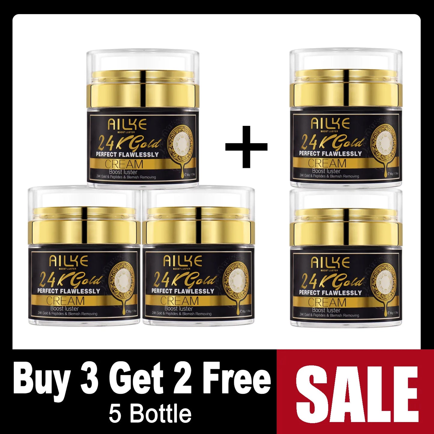 AILKE 24K Gold Perfect Flawlessly Face Cream Whitening Serum