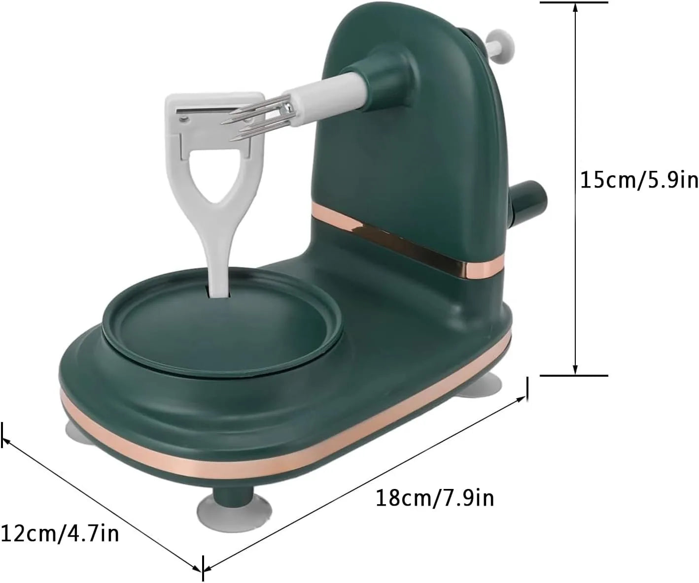 Apple Peeler Slicer Corer With Suction Grip Stainless Steel Blade