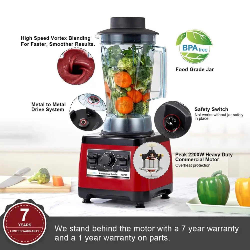 Biolomix Heavy Duty Commercial Blender And Juicer 2200W