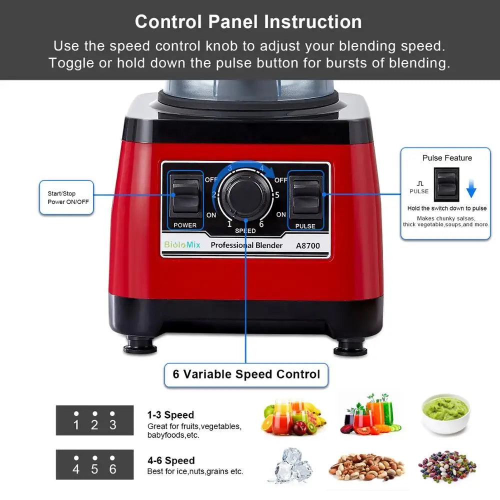 Biolomix Heavy Duty Commercial Blender And Juicer 2200W