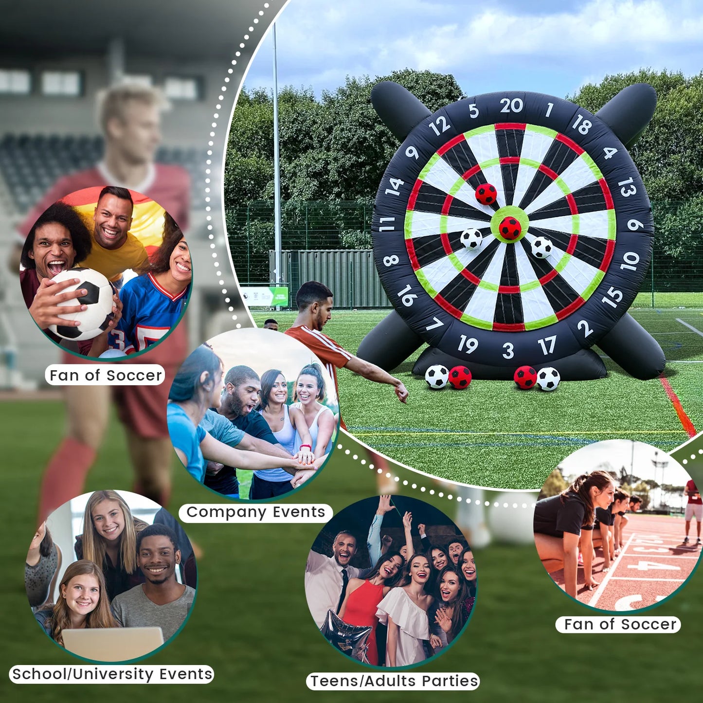 King Inflatable Giant Soccer Ball Darts Board With Blower