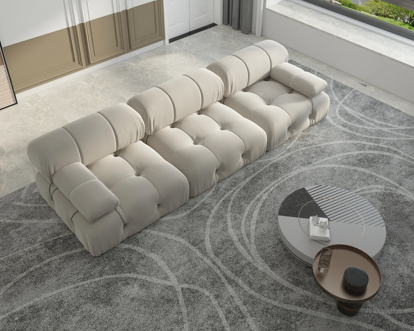 Sdorens Velvet Convertible Modular Sectional Sofa For Living Room