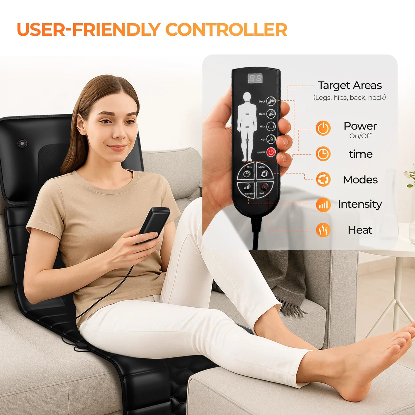 HIMOUTA Shiatsu Full Body Massage Mat With Heat Therapy