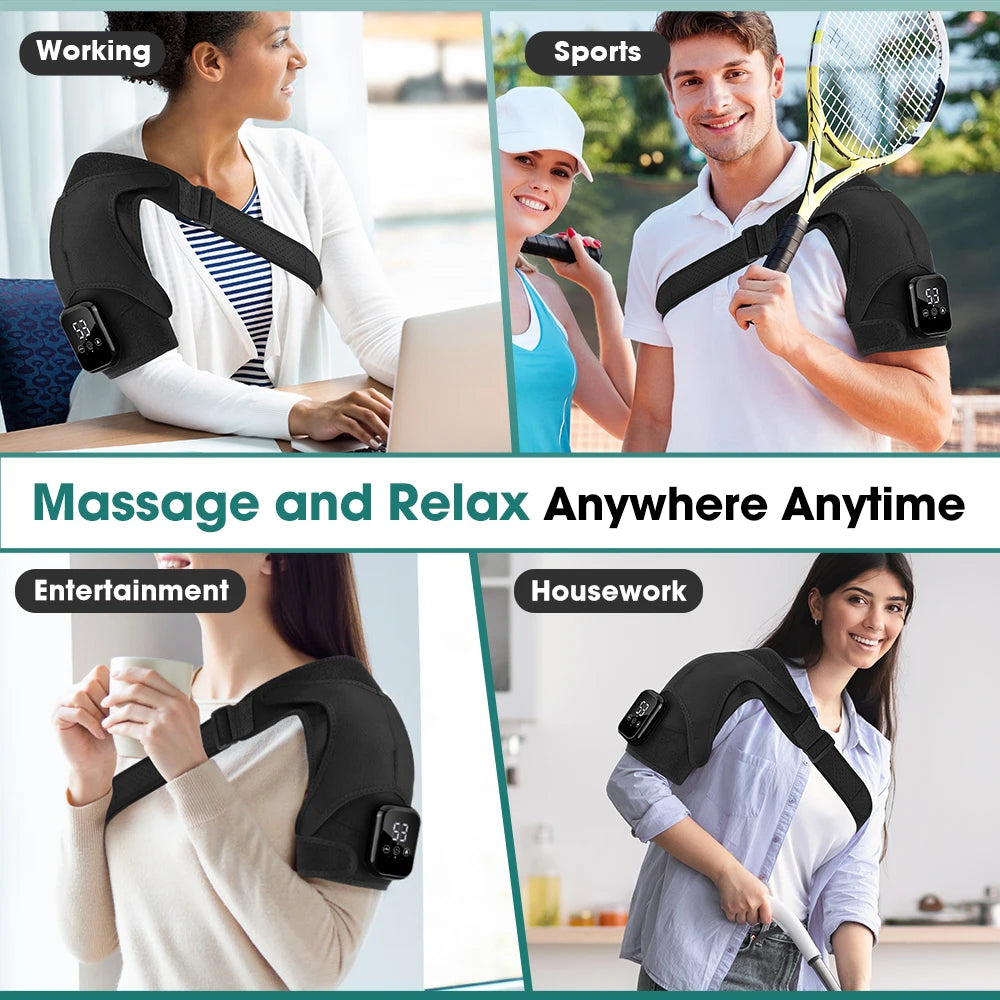Moajaza Electric Shoulder Massage Belt With Adjustable Heating And Vibration