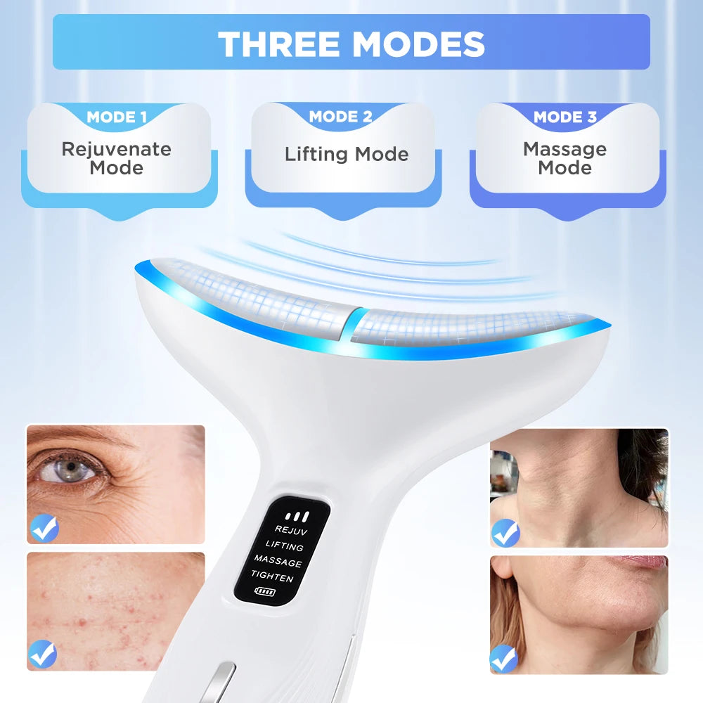Hailicare 4-Mode LED Neck Beauty Device EMS Facial Lifting Massager