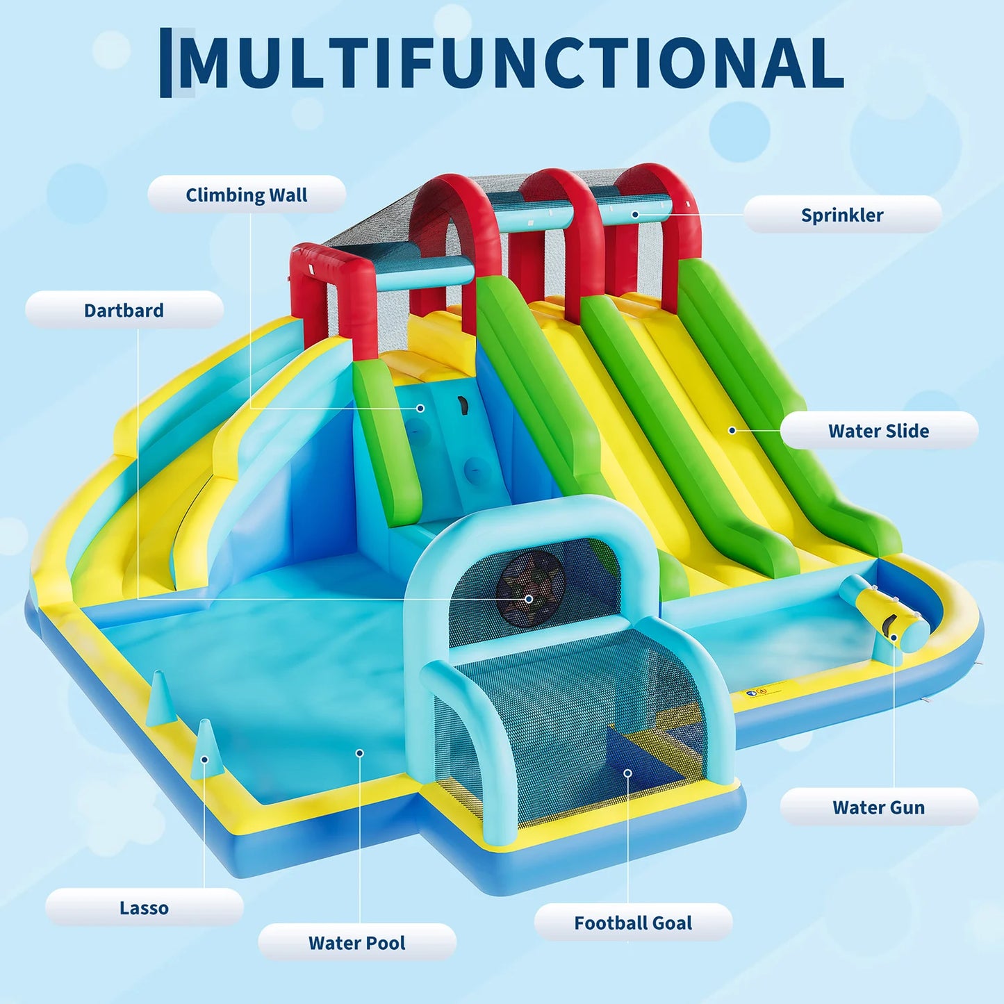 TWISTER.CK Inflatable Bounce House With Water Slides For Outdoor Fun
