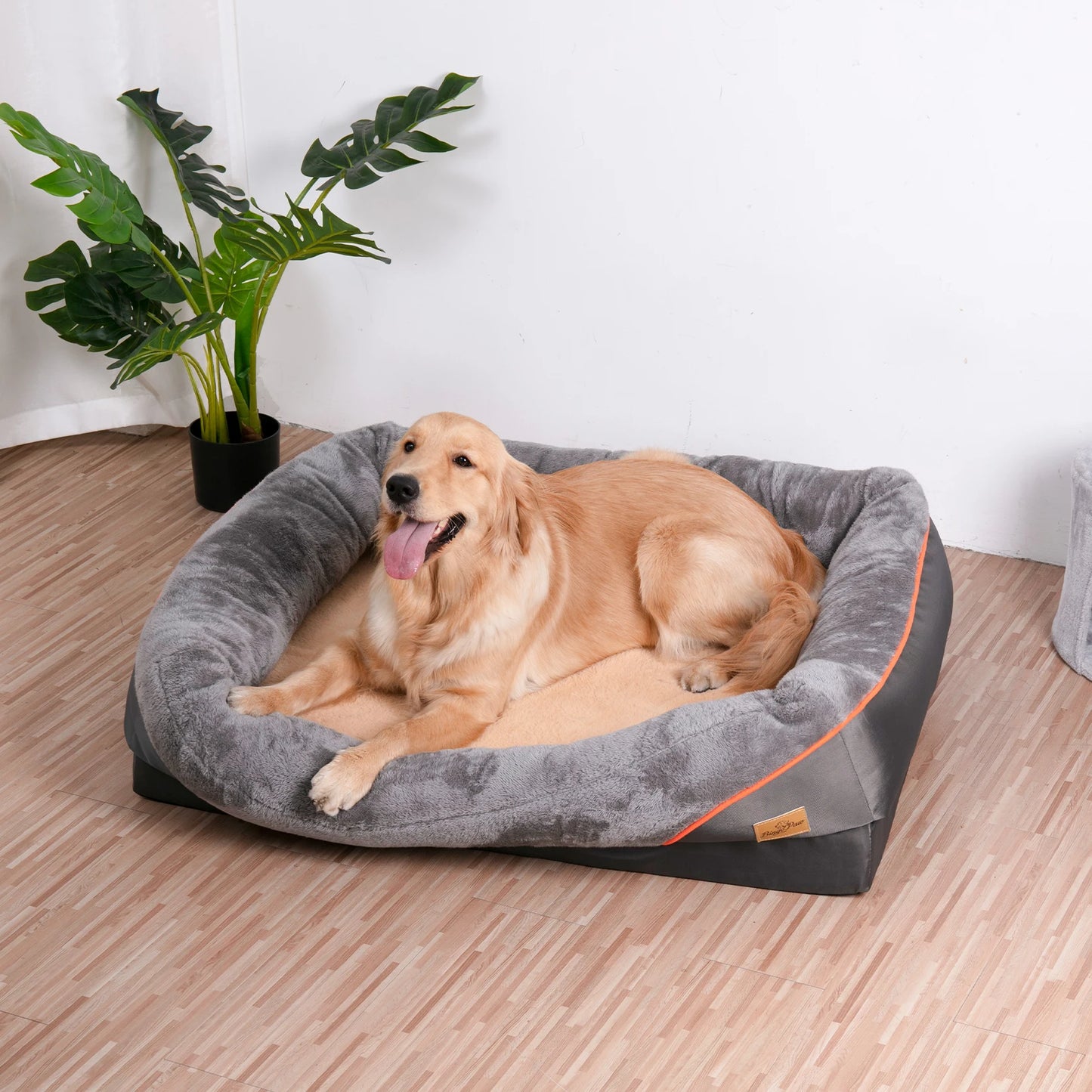 BINGOPAW Orthopedic Dog Bed Memory Foam Quilted Bolstered Sofa