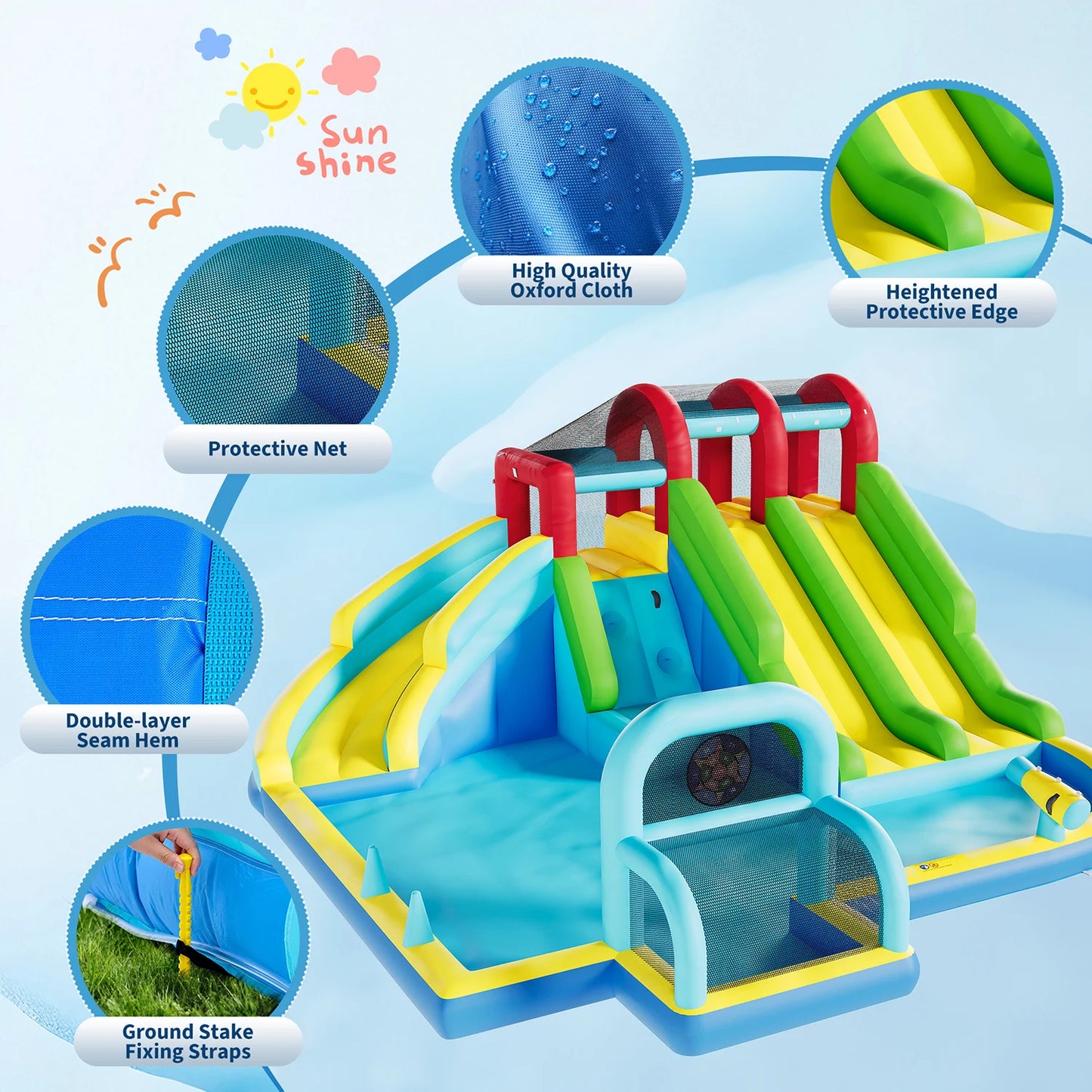 TWISTER.CK Inflatable Bounce House With Water Slides For Outdoor Fun