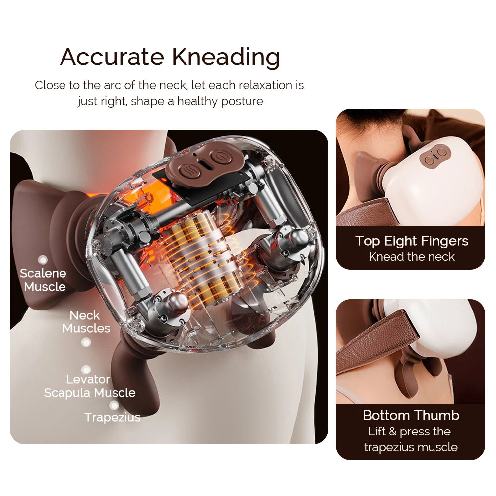 Foreverlily Bionic Pressure Neck Massager With Electric Kneading