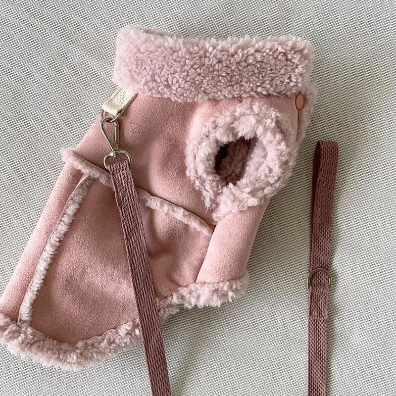 Winter Fleece Dog Vest Traction Warm Coat For Pets