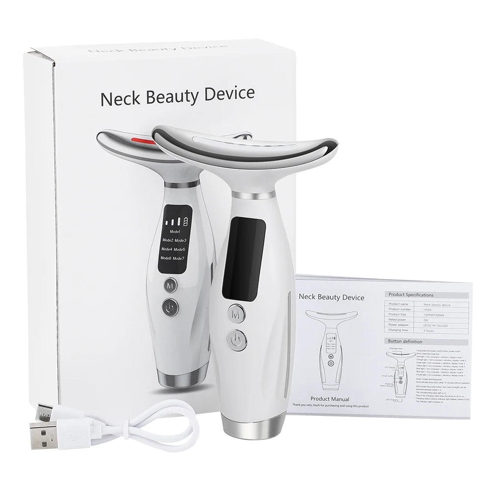 Hailicare LED Face Neck Beauty Device With Vibration Massage