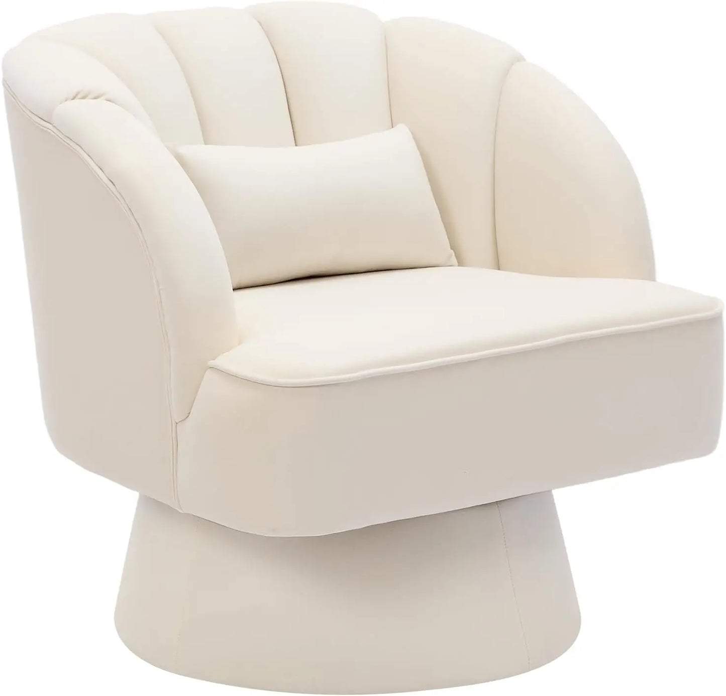 HiMISS Ultra Plush Velvet Barrel Lounge Chair With Striped Backrest