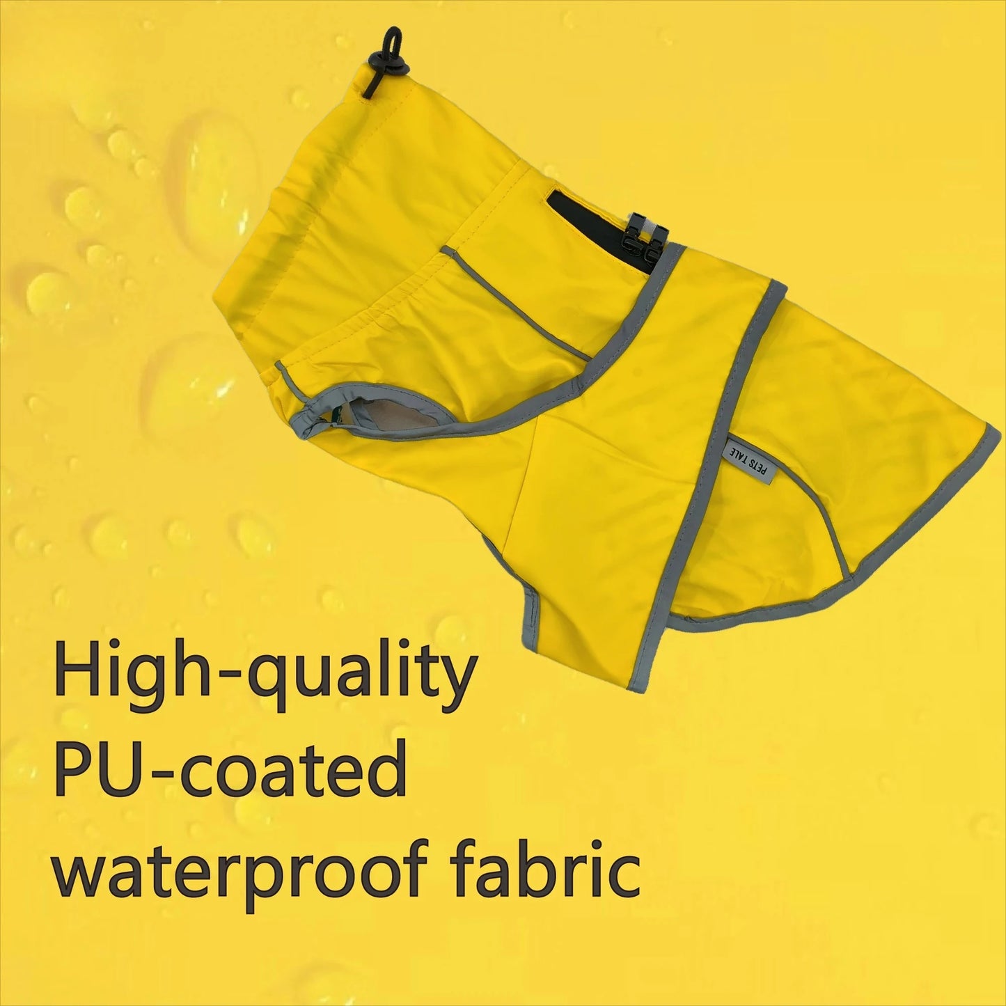 Waterproof Dog Raincoat With Reflective Strips And Adjustable Hood