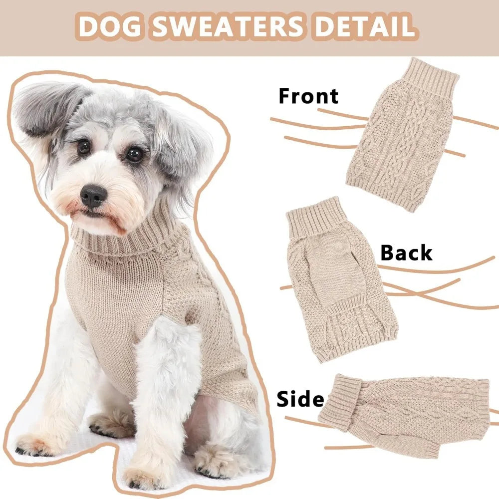 Dog Winter Turtleneck Sweater Pullover For Dogs And Cats