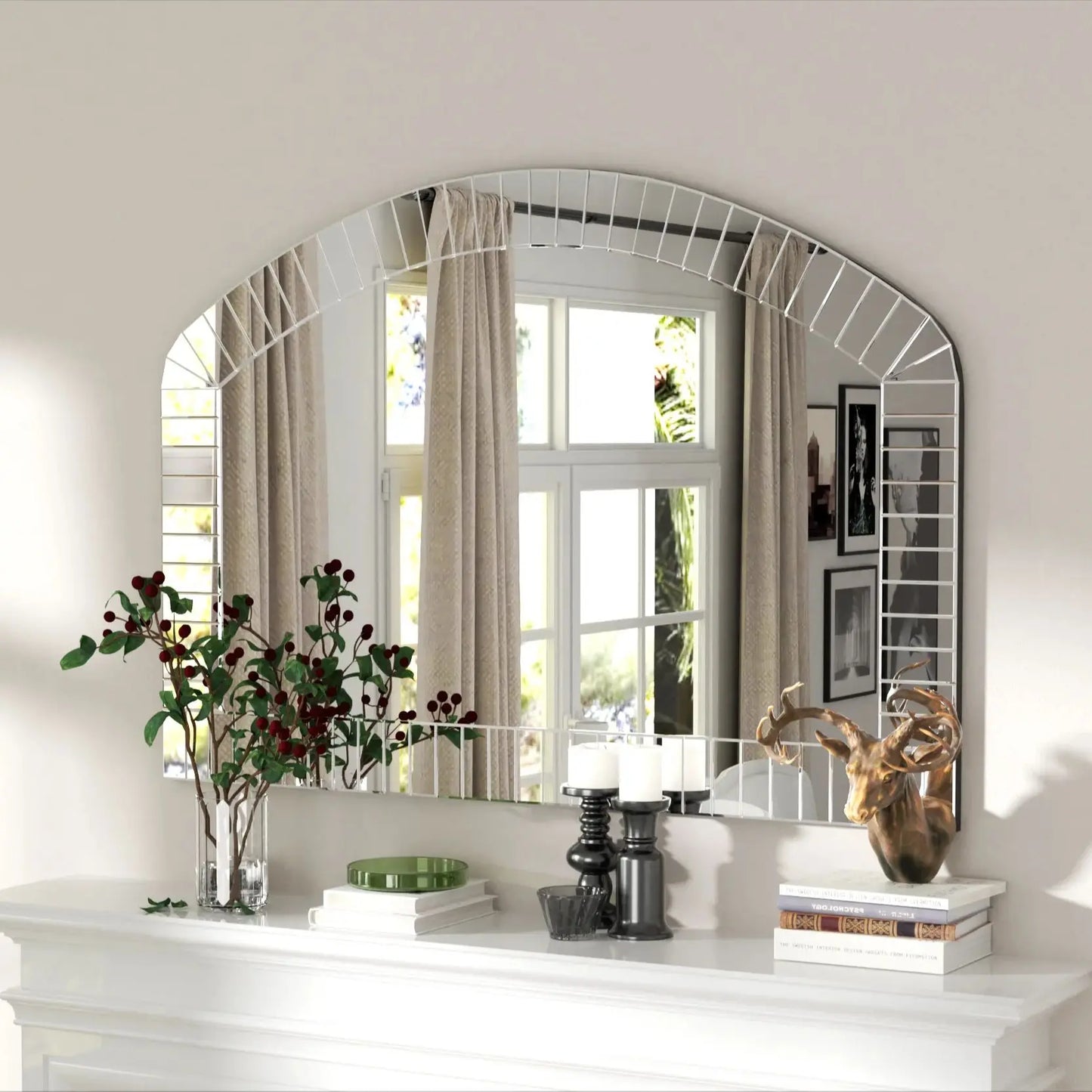 Arched Wall Mirror Beveled Edge Venetian Accent Home Decor