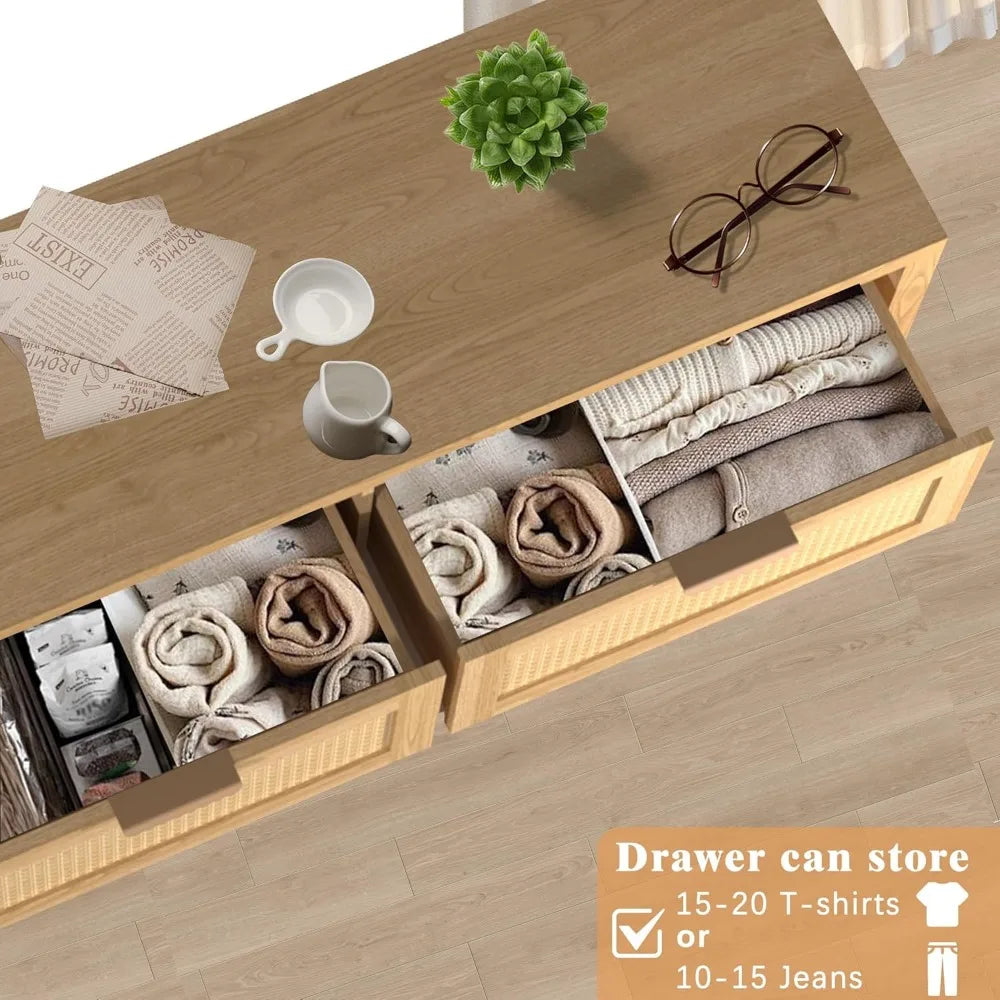 RBXC 6 Drawer Dresser And 2 Nightstands Set For Bedroom
