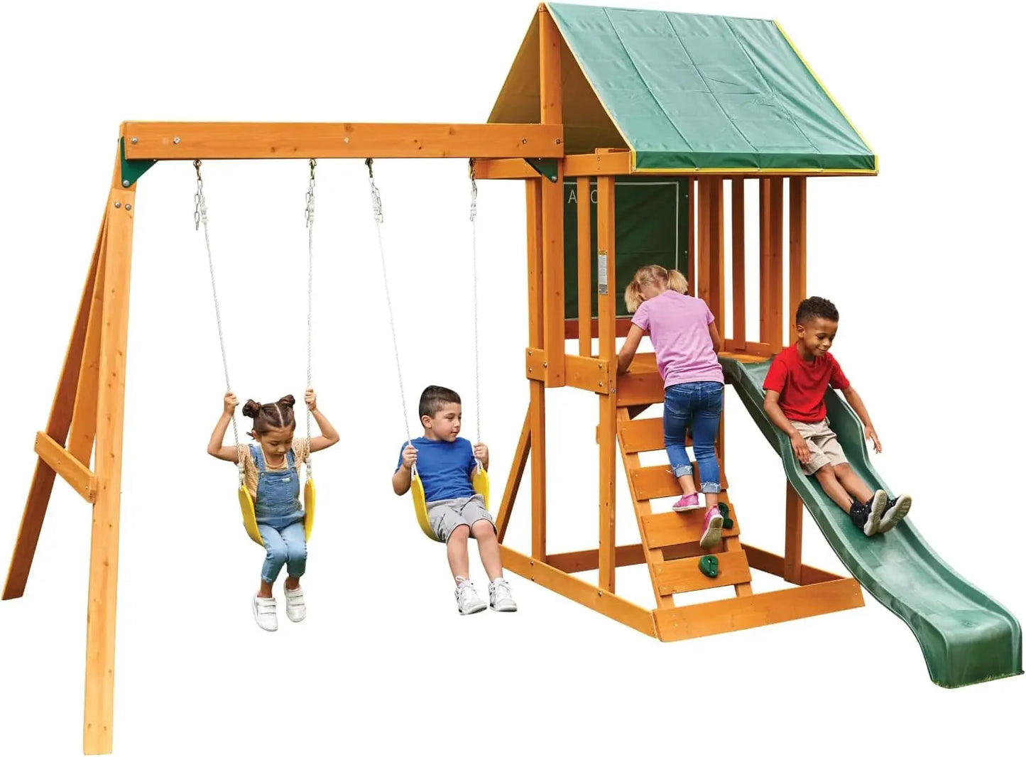 Appleton Wooden Swing Set For Backyard Play Outdoor Playground Gear
