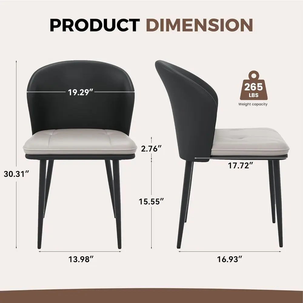 Curved Back Upholstered Dining Chairs With Metal Legs