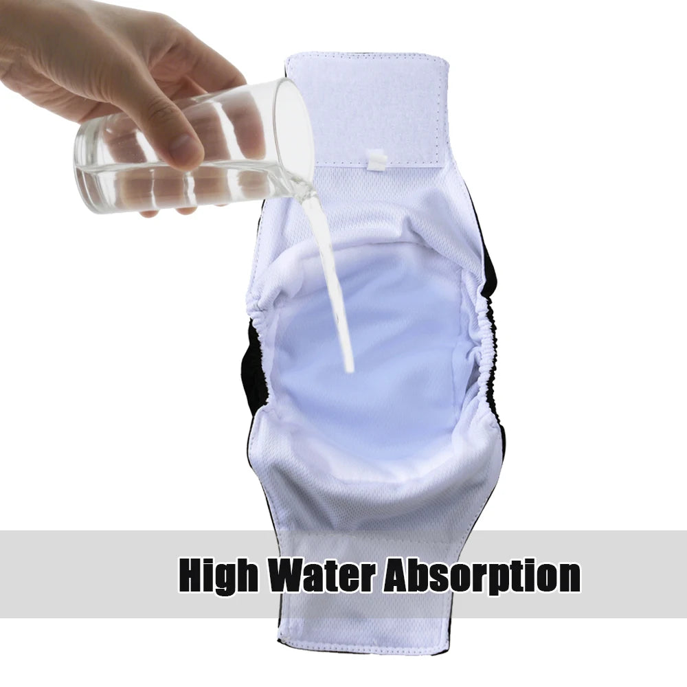 Washable Male Dog Diapers 3 Pack Adjustable Belly Band