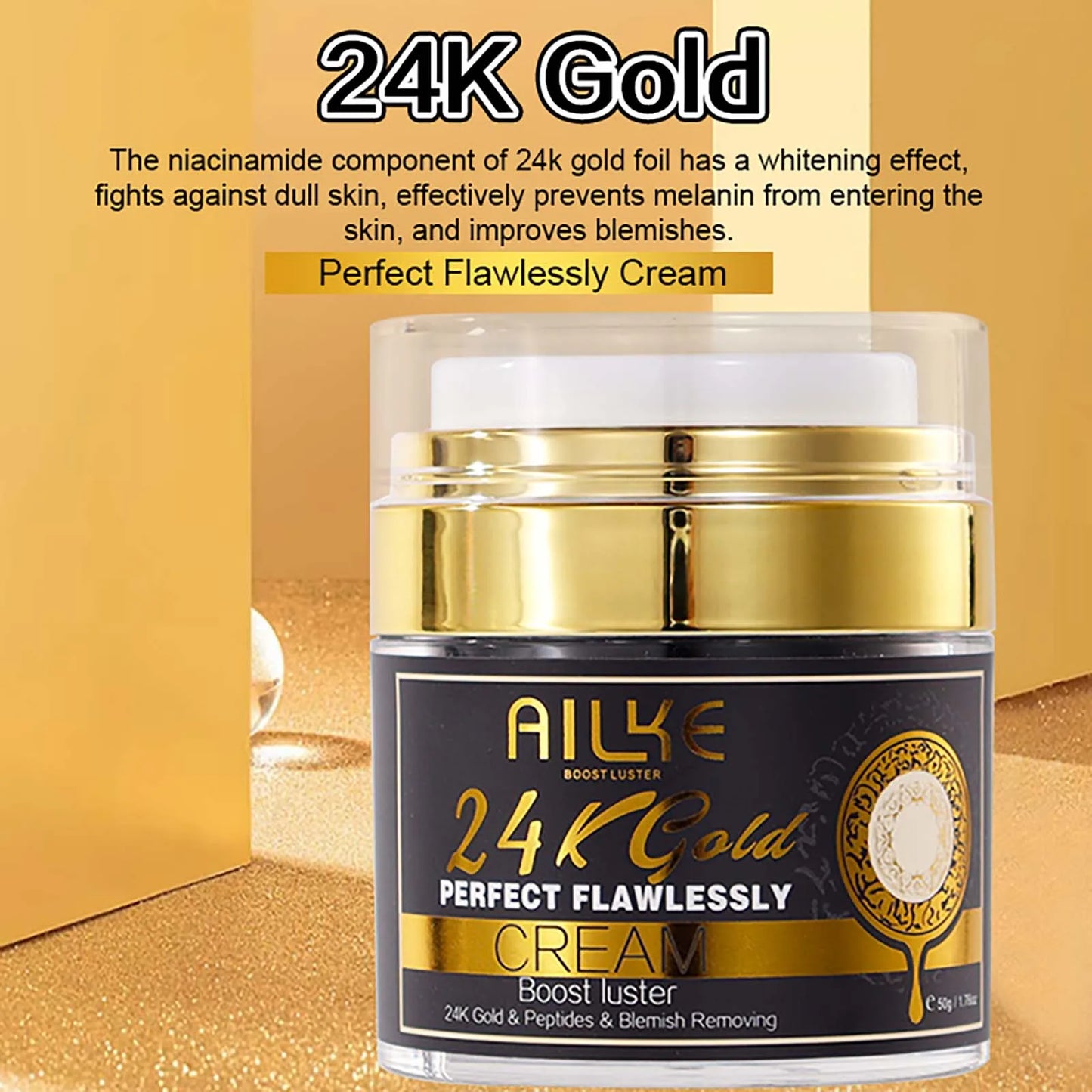 AILKE 24K Gold Perfect Flawlessly Face Cream Whitening Serum