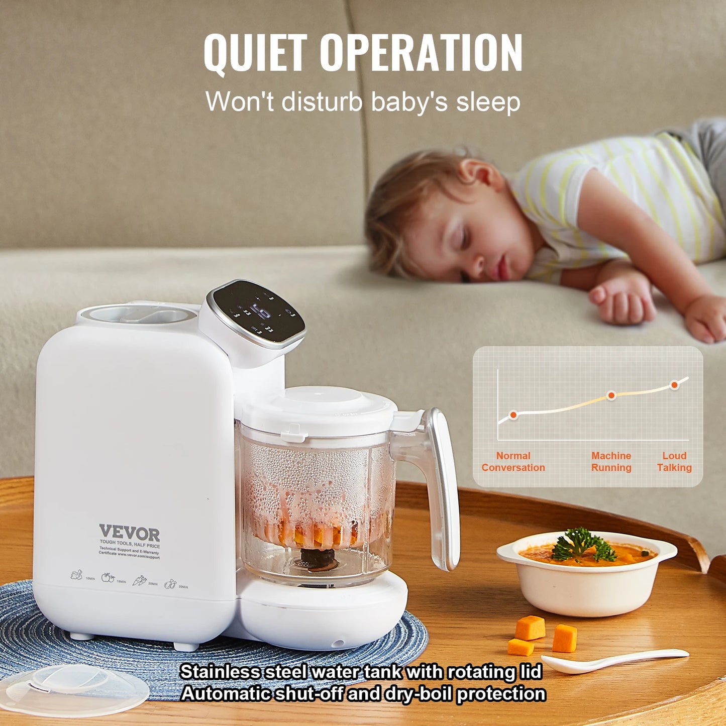 VEVOR SucceBuy Baby Food Maker 5 in 1 Blender Steamer