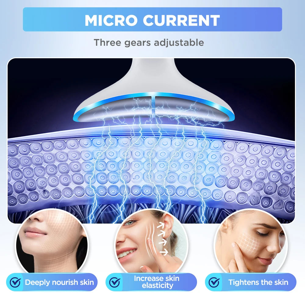 Hailicare 4-Mode LED Neck Beauty Device EMS Facial Lifting Massager
