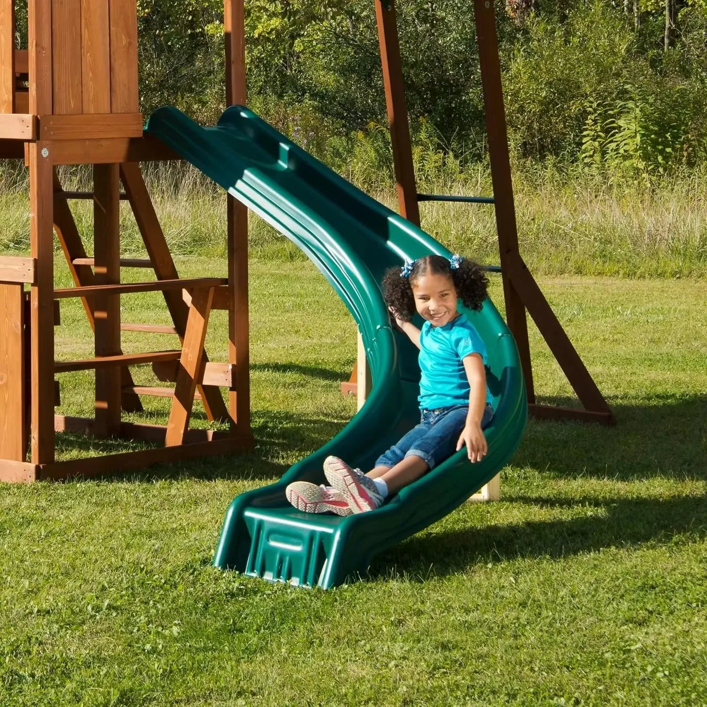 Best Seller Swing Set With Two Swings Slide Monkey Bars