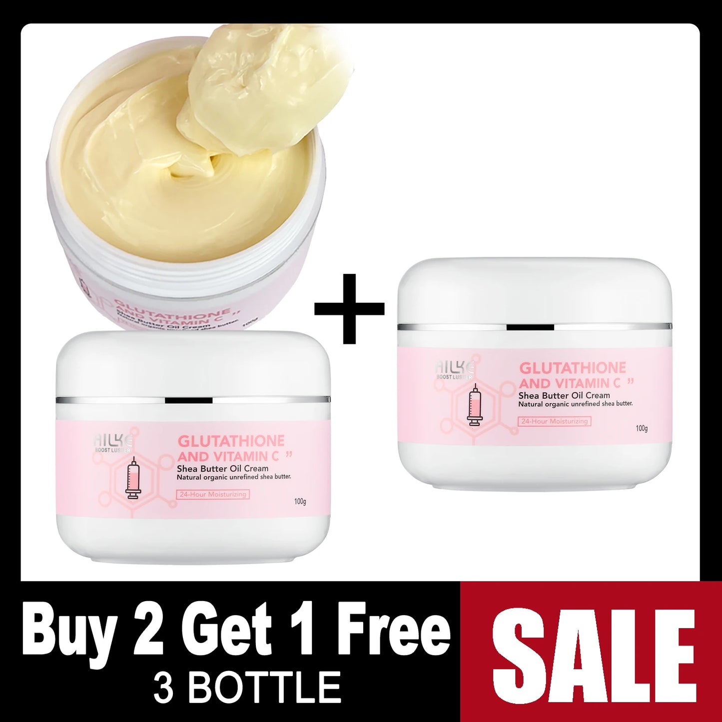 AILKE Organic Shea Butter Whitening Cream Face And Body