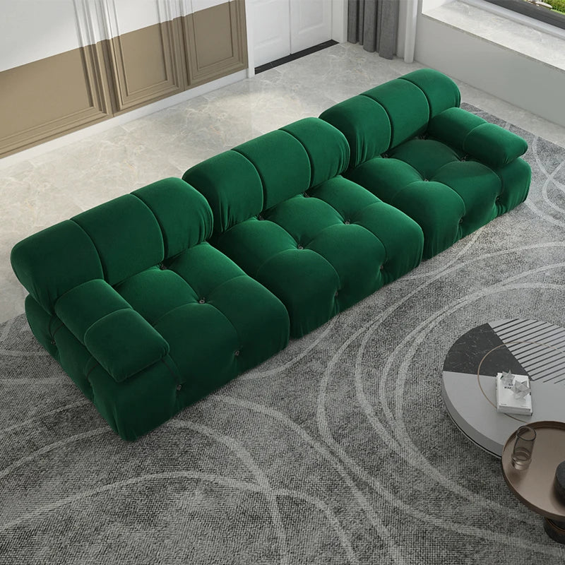 Sdorens Velvet Convertible Modular Sectional Sofa For Living Room