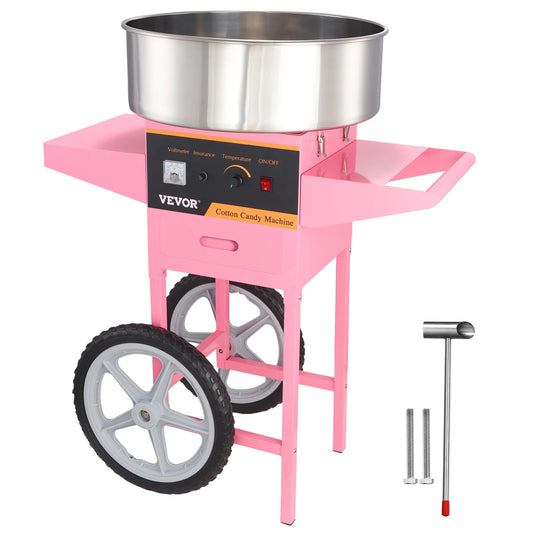 SucceBuy Electric Cotton Candy Machine With Cart 1000W Commercial