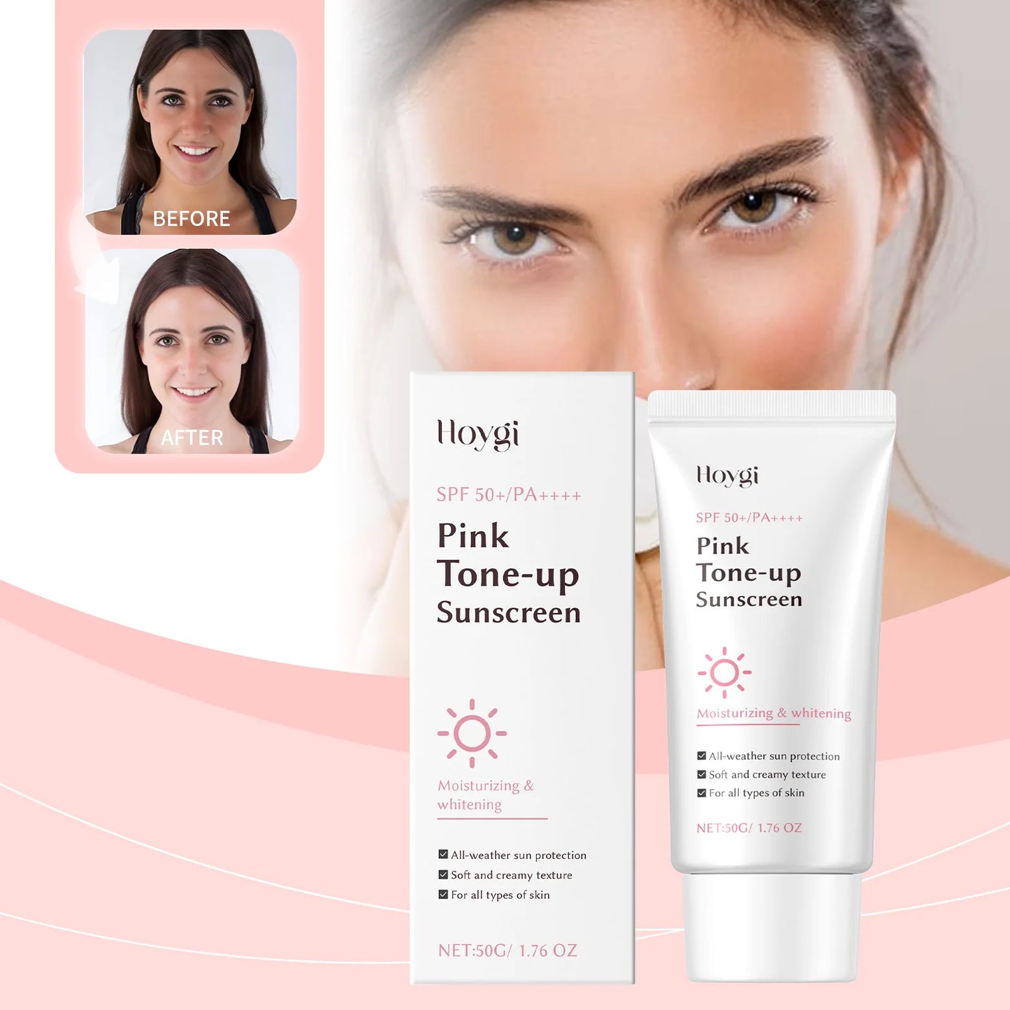 Hoygi SPF50 Sunscreen Facial Body Sun Cream Protective Lotion