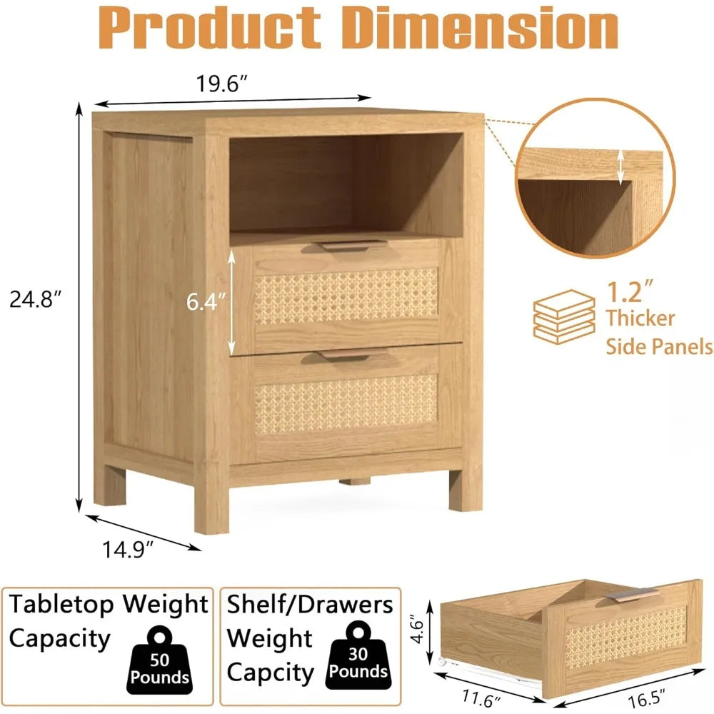 RBXC 6 Drawer Dresser And 2 Nightstands Set For Bedroom