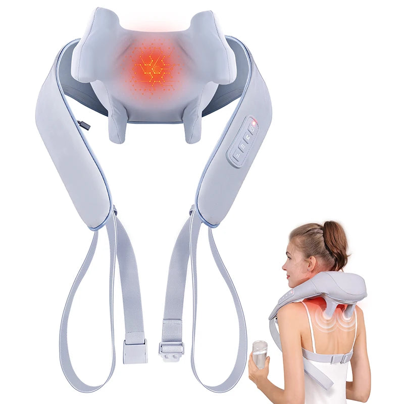 MASGREE Shiatsu Back Neck Massager With Heat Cordless Kneading