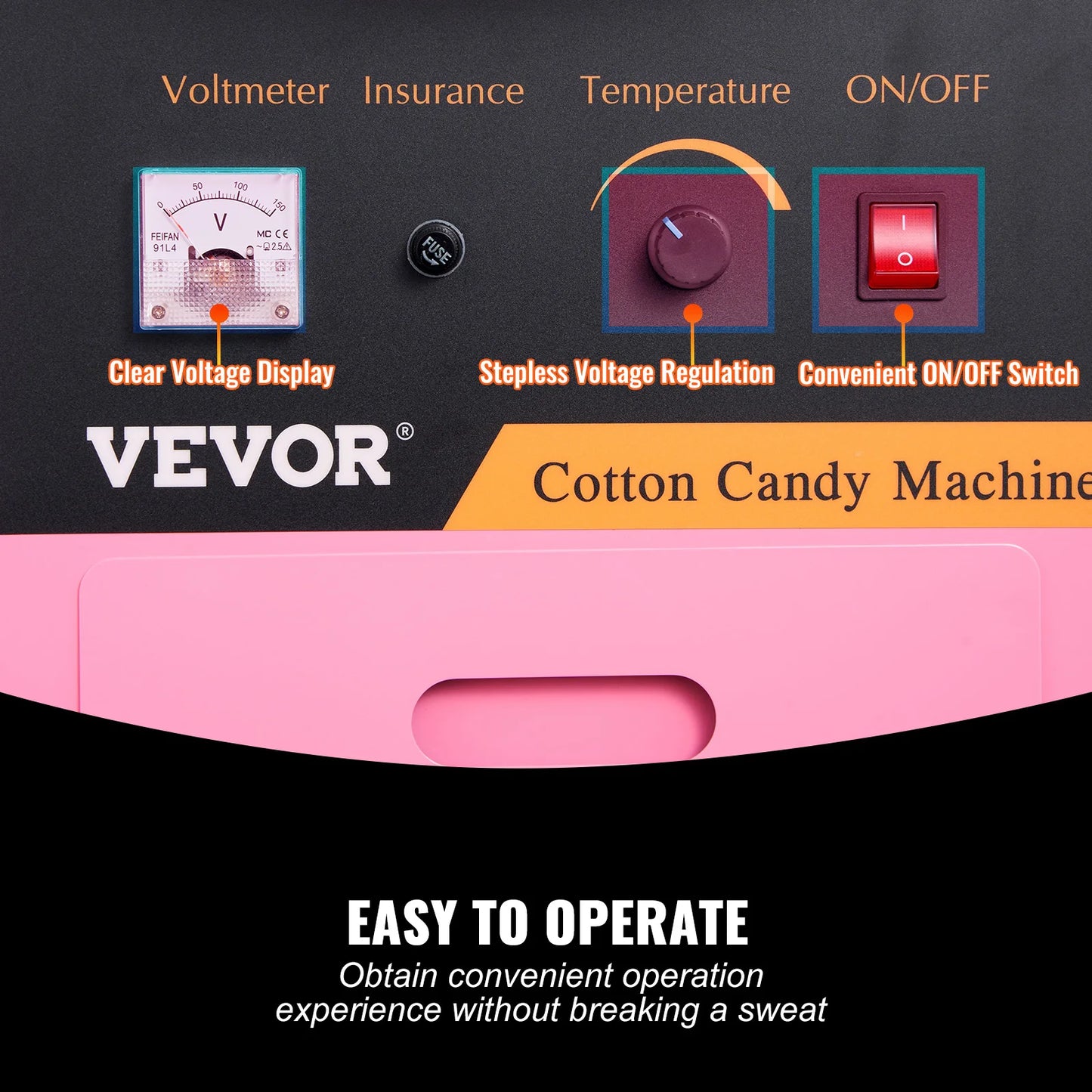 SucceBuy Electric Cotton Candy Machine With Cart 1000W Commercial