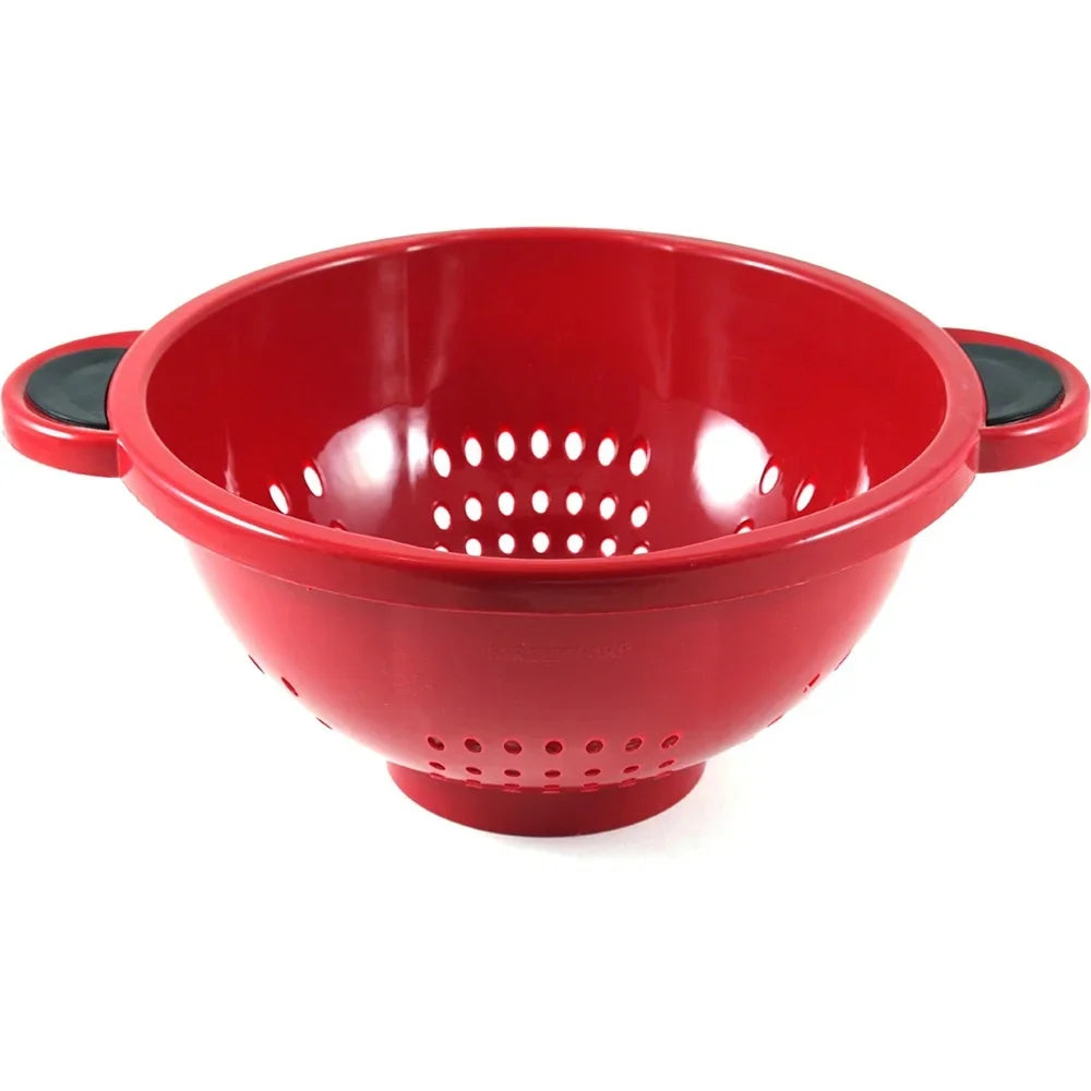 Durable Plastic Colander With Soft Grip Handles Large Perforations