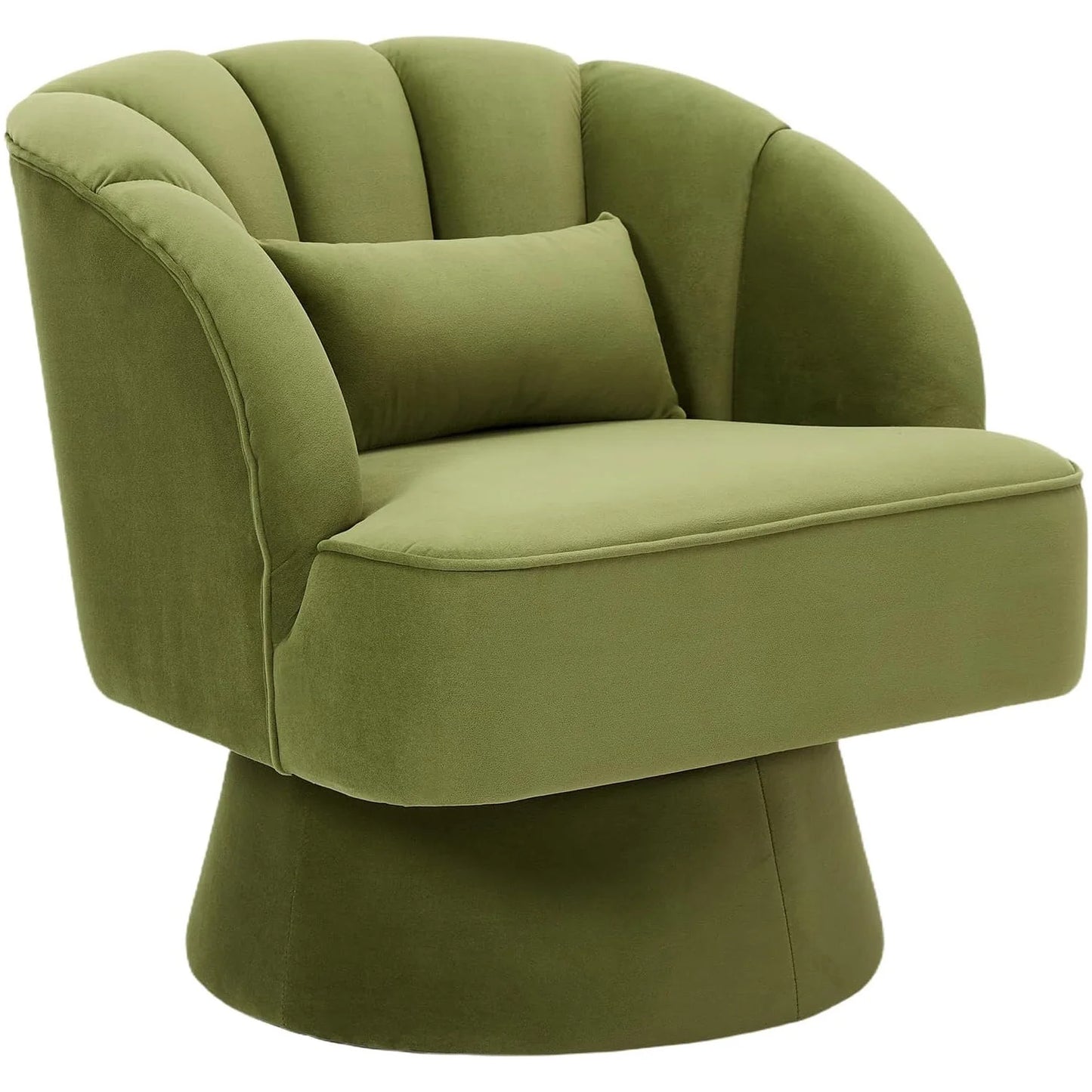 HiMISS Ultra Plush Velvet Barrel Lounge Chair With Striped Backrest