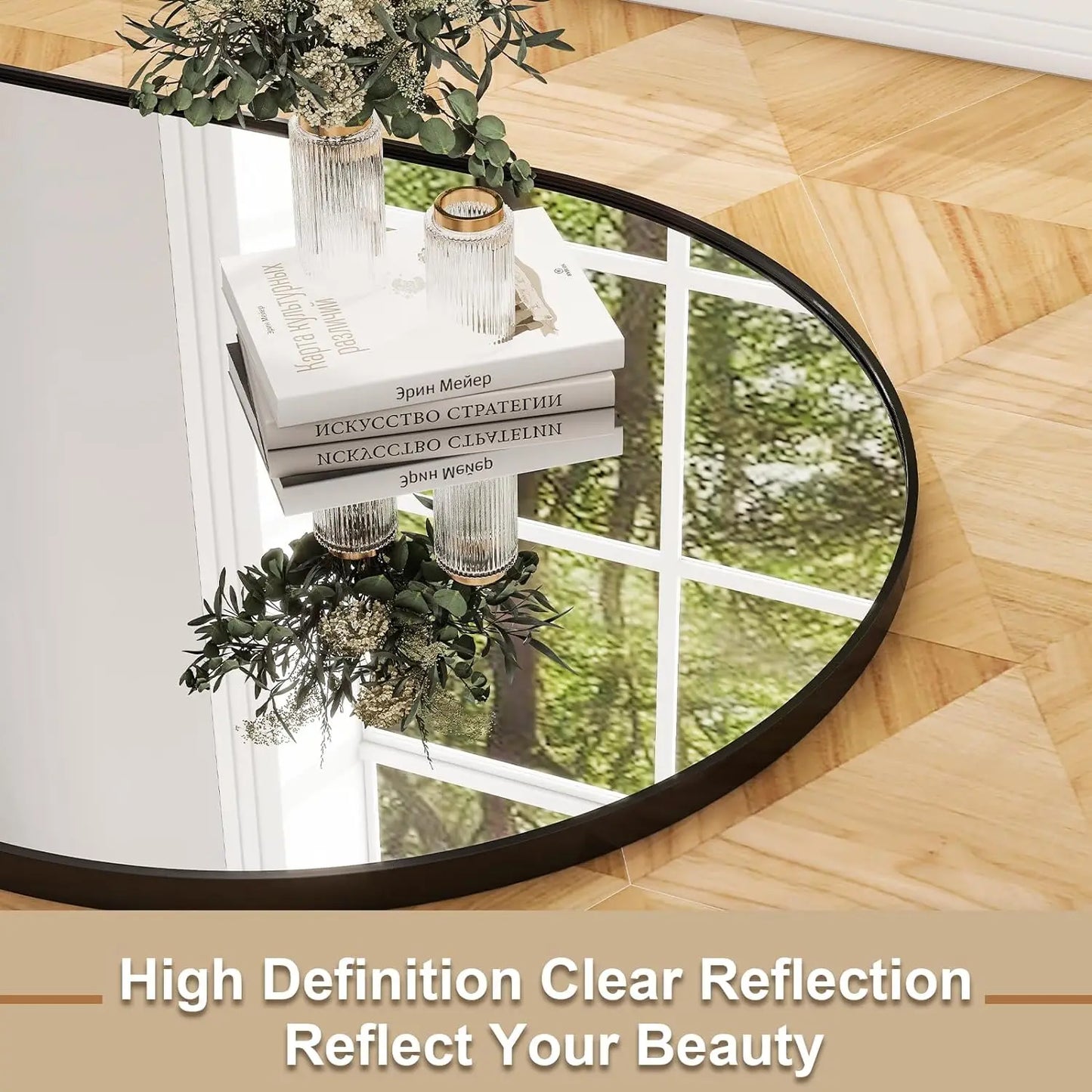 HARRITPURE Floor Mirror With Aluminum Frame For Living Room