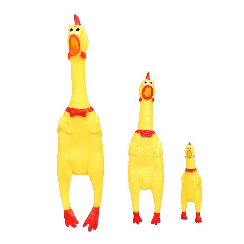 DKSTINYE Squeaky Screaming Chicken Pet Toy Rubber Chew