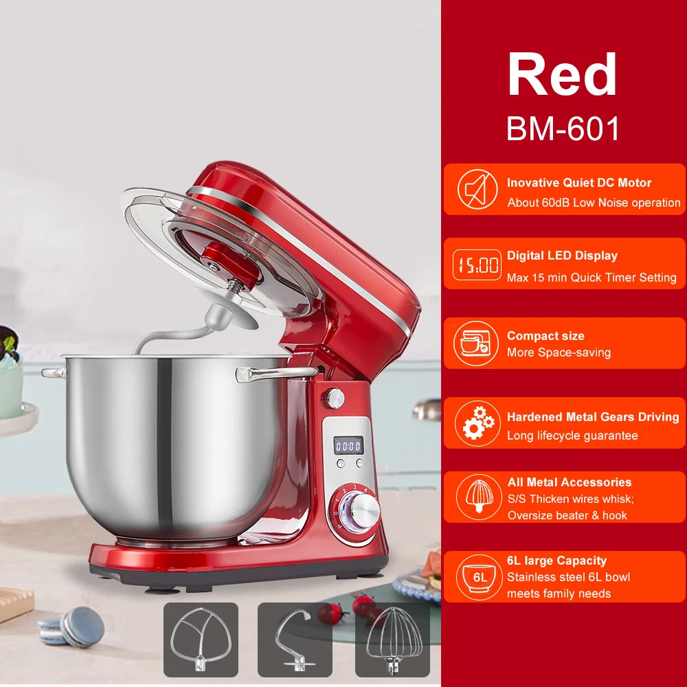 Biolomix Stand Mixer 6 Speed 1200W With Dough Hook