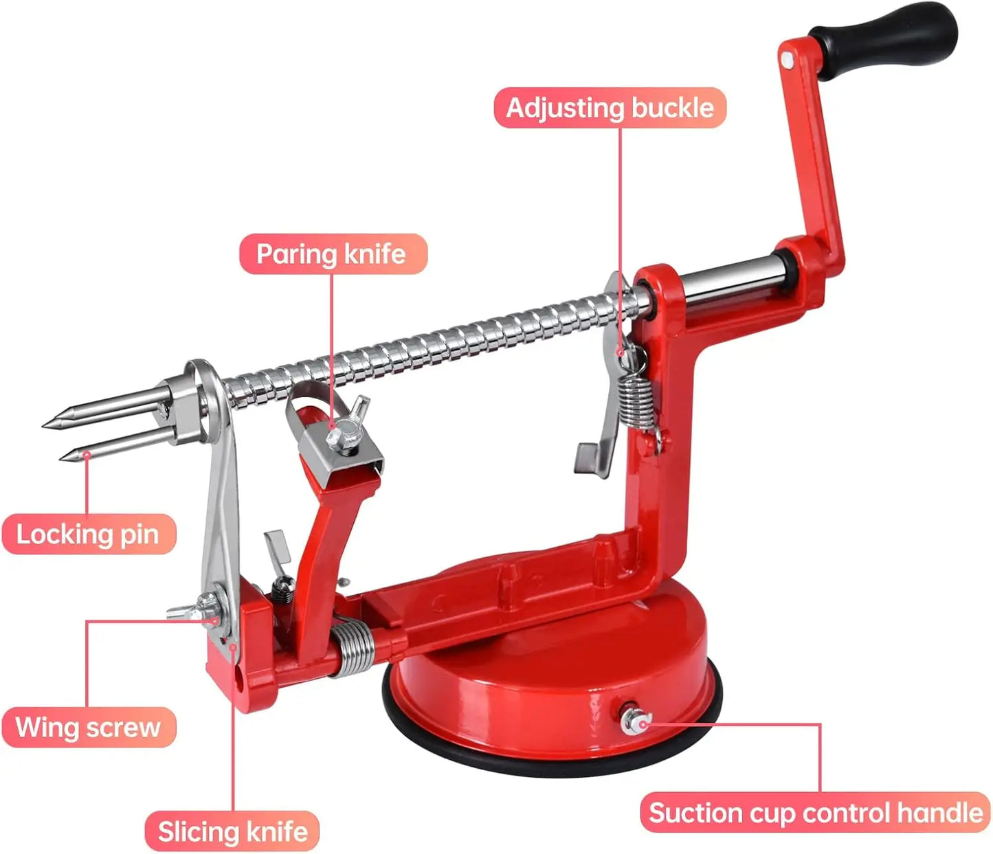 Apple Peeler Slicer Corer 3 In 1 Stainless Suction Cup