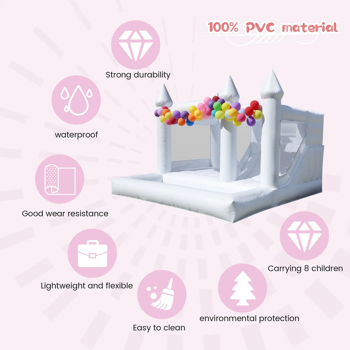 RTS Inflatable Commercial PVC Bounce House Wedding Castle All Ages
